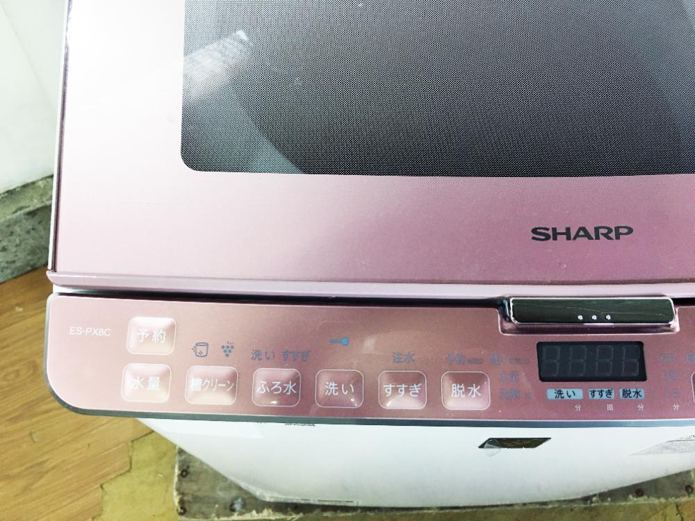 SHARP 8㎏ 穴なし槽＆温風プラス洗浄!!プラズマクラスター搭載 洗濯 