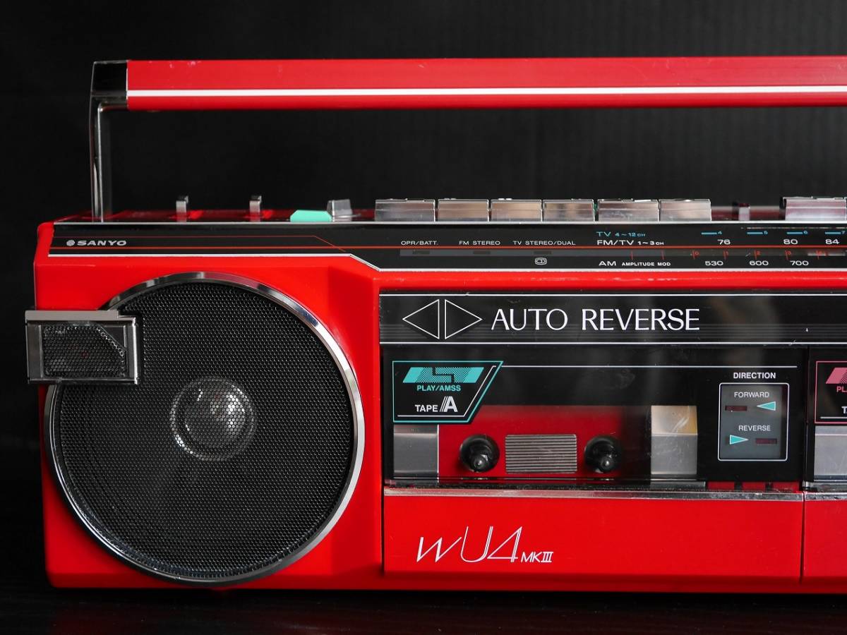 昭和レトロ SANYO MR-WU4MKⅢ おしゃれなテレコダブル FM⁄AMステレオ