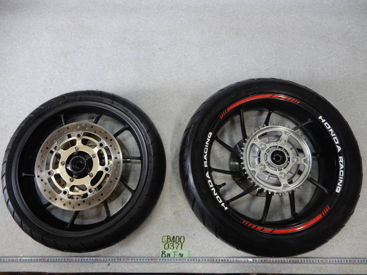 cb400sf nc42 前後ホイールセット　タイヤつき 0371 NC42 CB400SF ジャンク ホイール 前後 セット フロントホイール