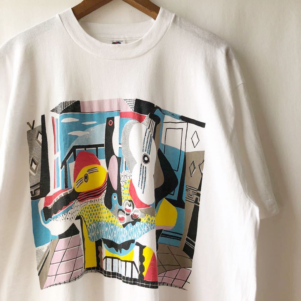 88年 PABLO PICASSO マンドリンとギター Tシャツ XL USA製 ビンテージ 