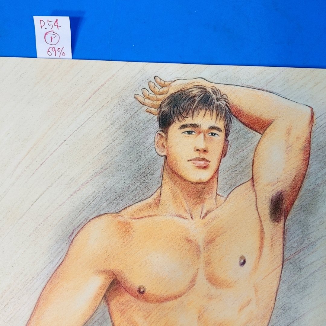 薔薇族掲載 肉筆挿絵原画 時代もの3点」達者な絵です,分る方お願いします！