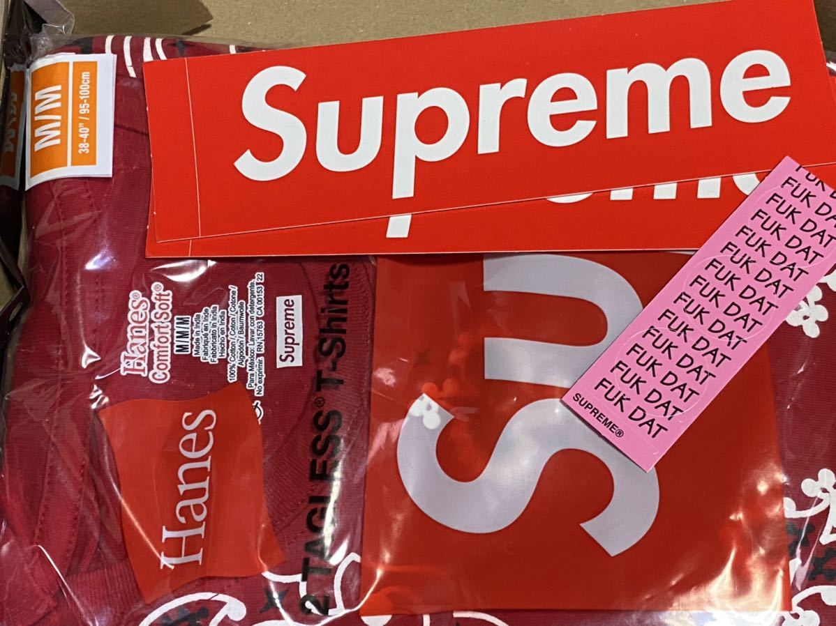 【Red Mサイズ】Supreme 22FW Week1 立ち上げ Hanes Bandana Tagless Tees (2 Pack)シュプリーム ヘインズ バンダナ Tシャツ レッド Supreme 22FW 立ち上げ日と公式通販サイトのオープン日の8月27日 22fw ズバリ狙い目アイテムを解説します Week1立ち上げ