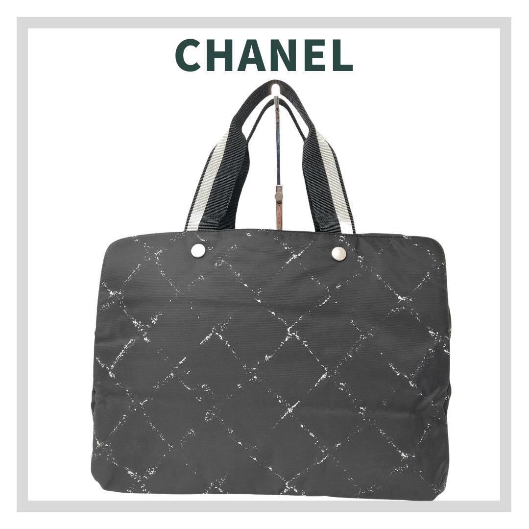 CHANEL シャネル 旧トラベルライン ハンドバッグ ブラック ナイロン