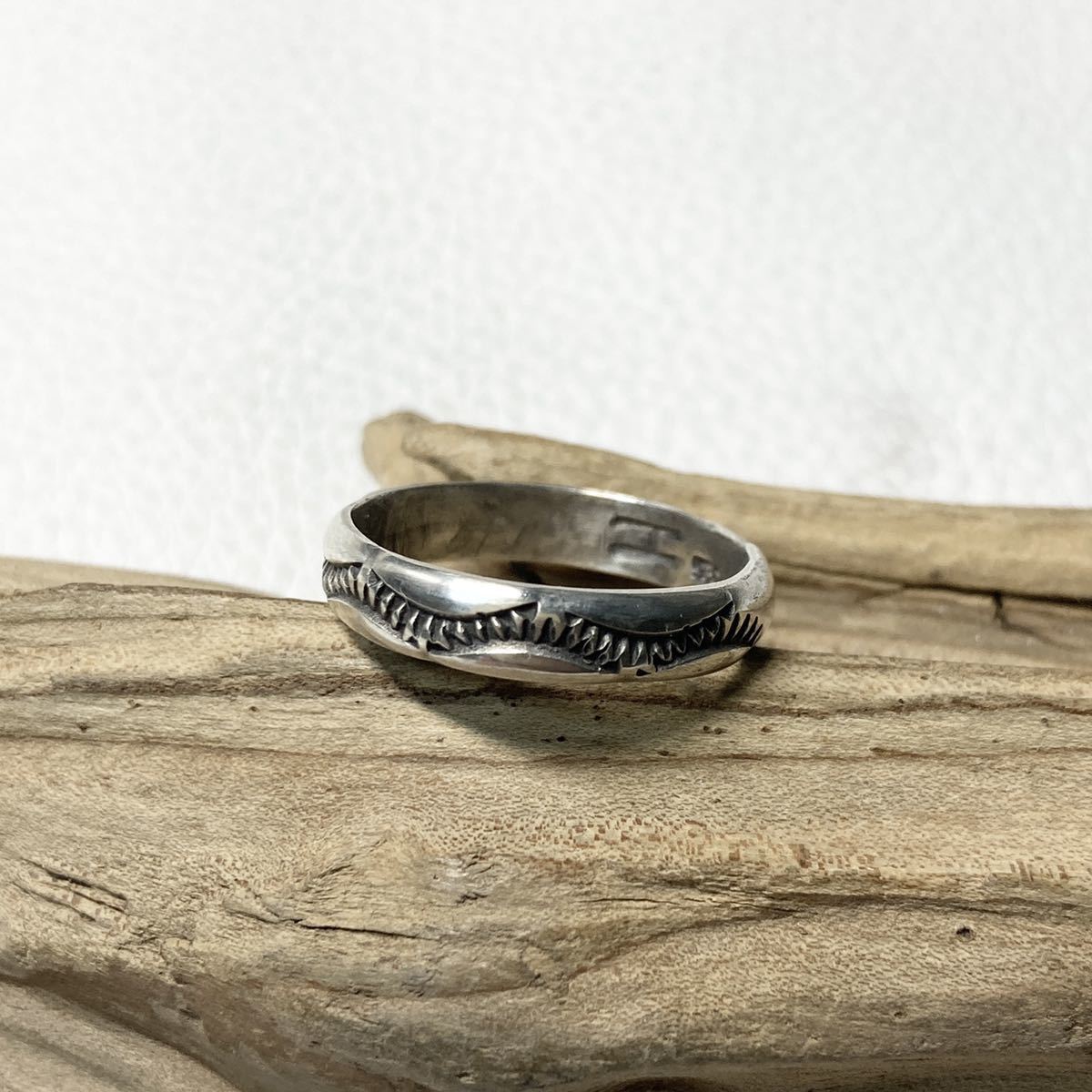 silver950 スタンプワーク 指輪 シルバーリング 15号#インディアンジュエリー ネイティブアメリカン Sterling 925 ナバホ族