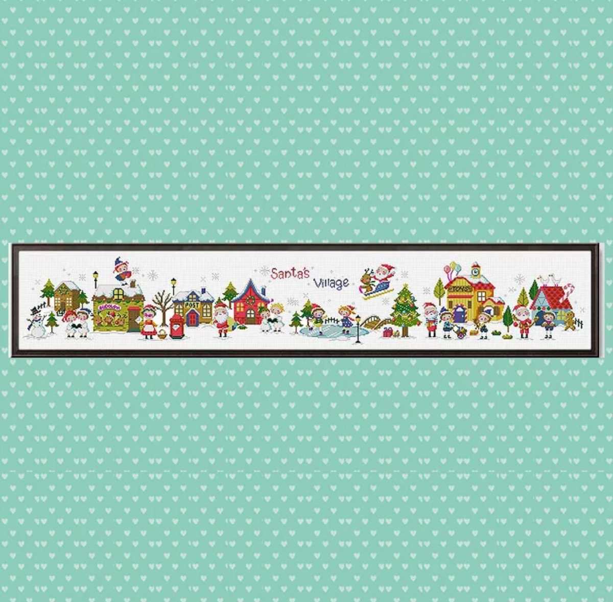 大作◆クロスステッチキット◆Santa's Village◆117×27cm クリスマス 刺繍キット 14カウント 可愛い