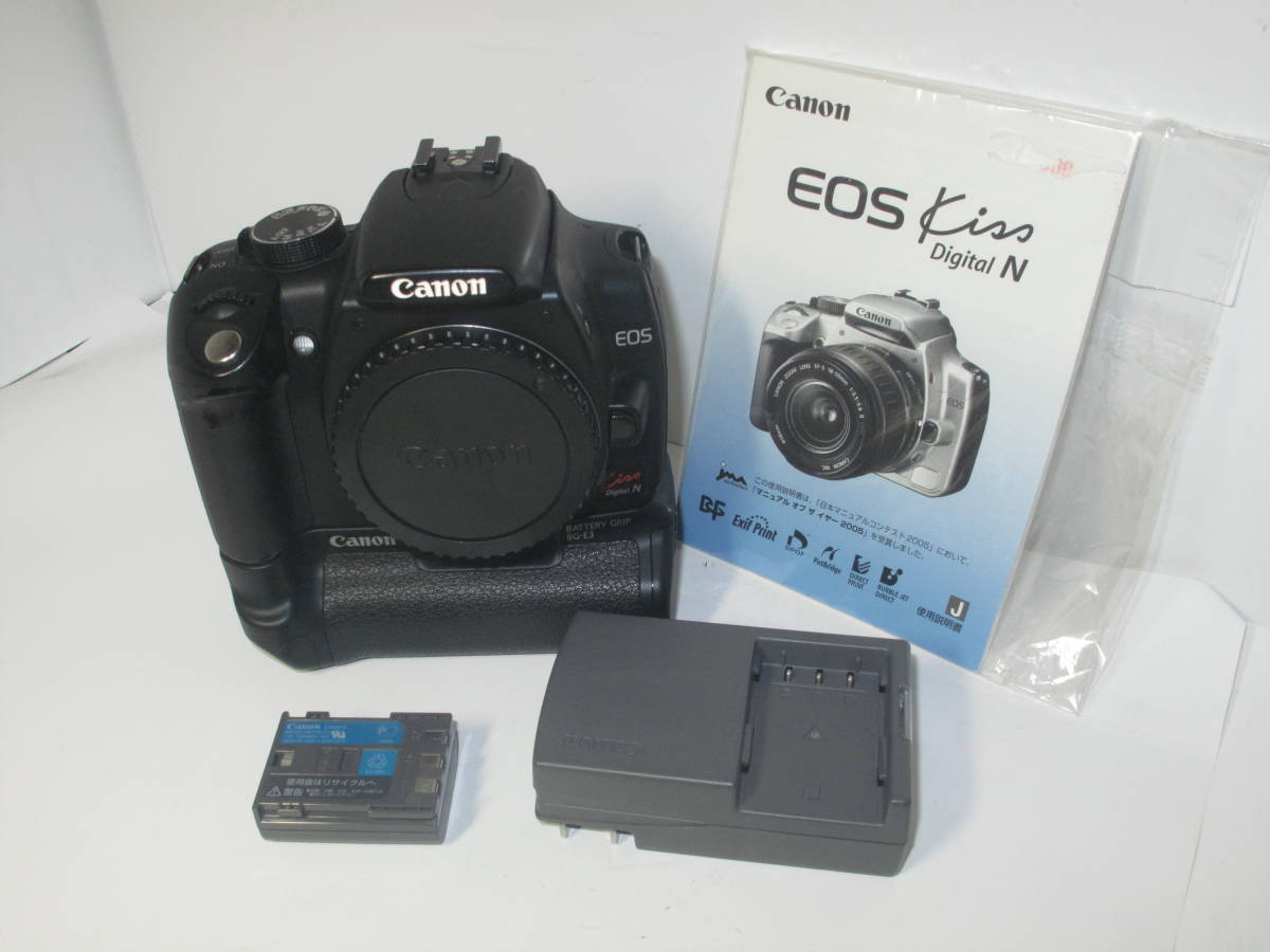 Canon EOS Kiss デジタル N ( バッテリーグリップ BG-E3付き) □動作OK 