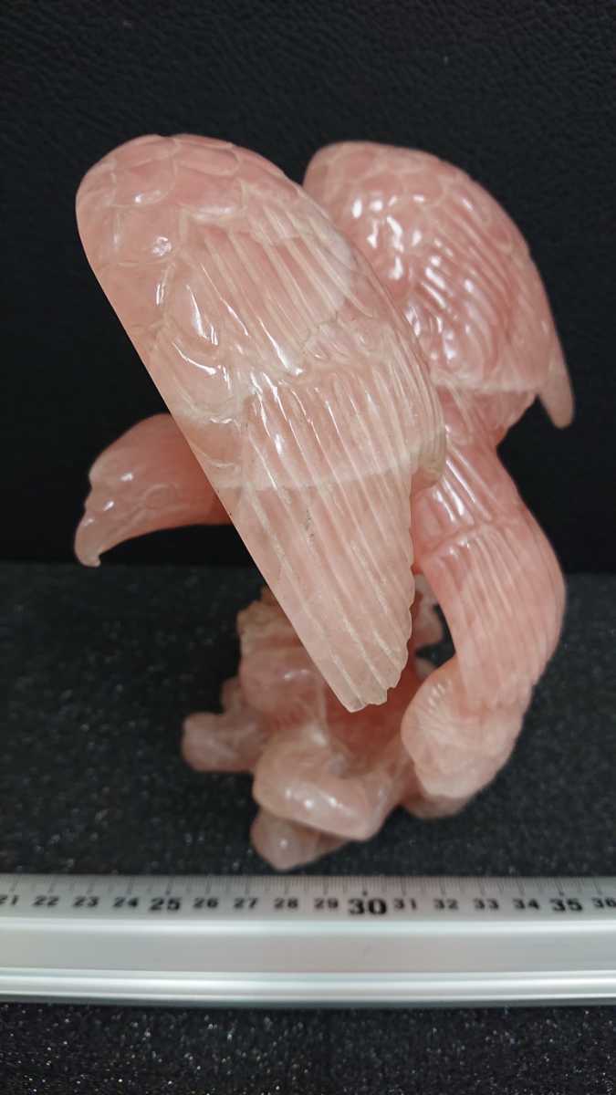 激安！ レア物 彫刻 石 中国 ピンクの鳥 鷹 鷲 置物 検索) 美術 鳥