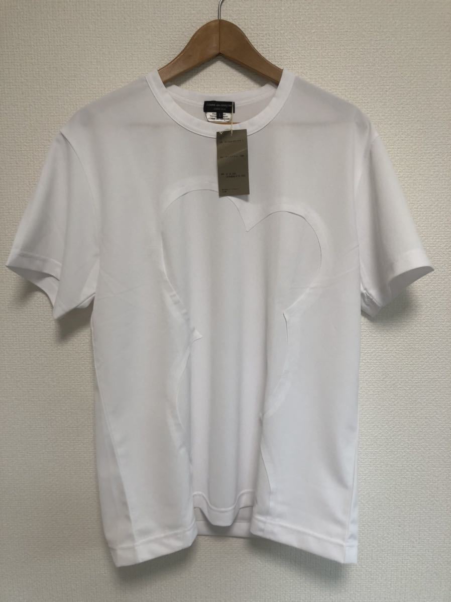 22SS COMME des GARCONS HOMME PLUS ポリエステル　ホワイト　Tシャツ　デザイン　Lサイズ
