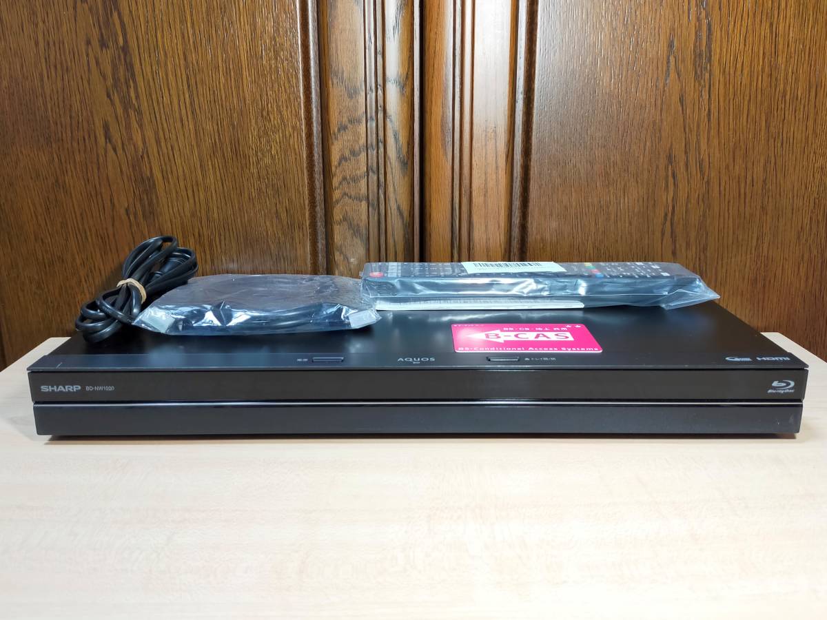 SHARP BD-NW1000/1TB/2番組同時録画可/B-CAS，新品リモコン，HDMI，電源ケーブル付属/外付けHDD対応/動作良好②