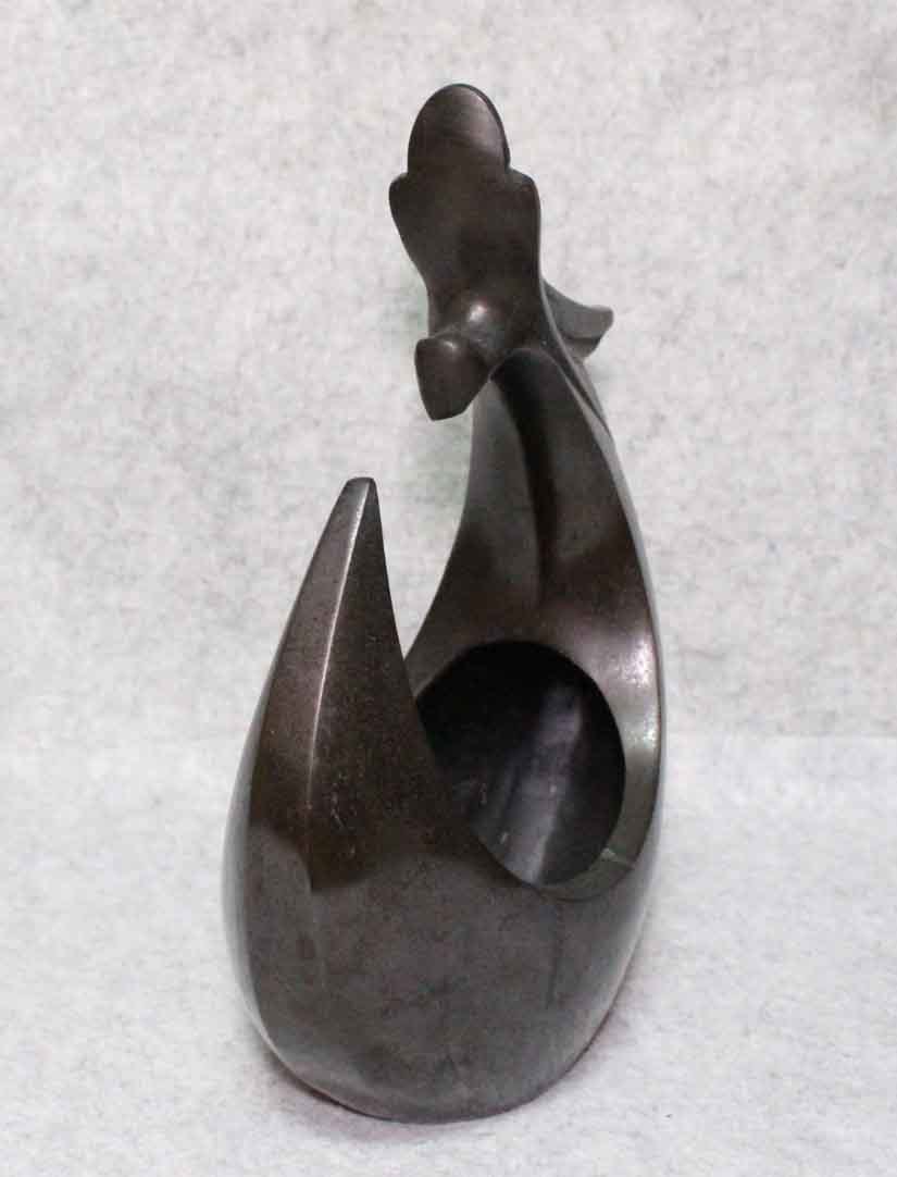 金属工芸□龍 置物 三枝惣太郎□□在銘 銅製 花器 花生 27cm ブロンズ