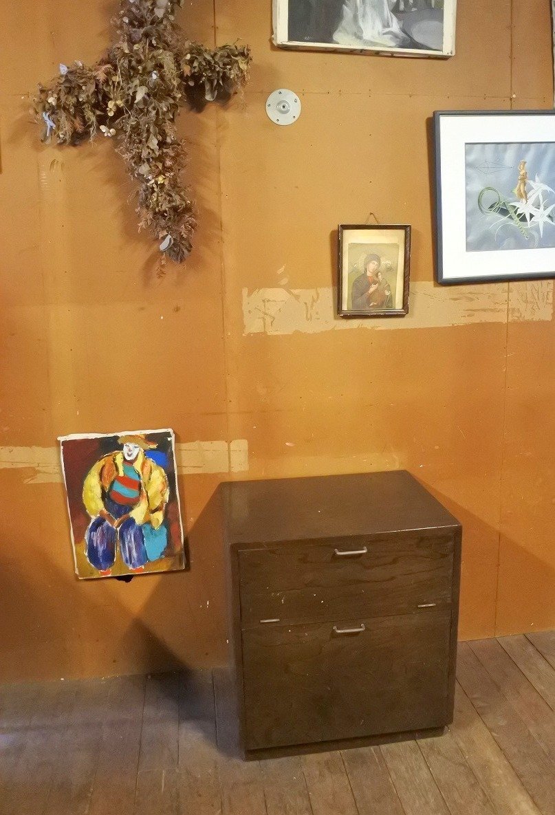 ヴィンテージ レコード ラック キャビネット 棚 収納/アンティーク ビンテージ レトロ ウッド 木製 蛇腹 サイドボード