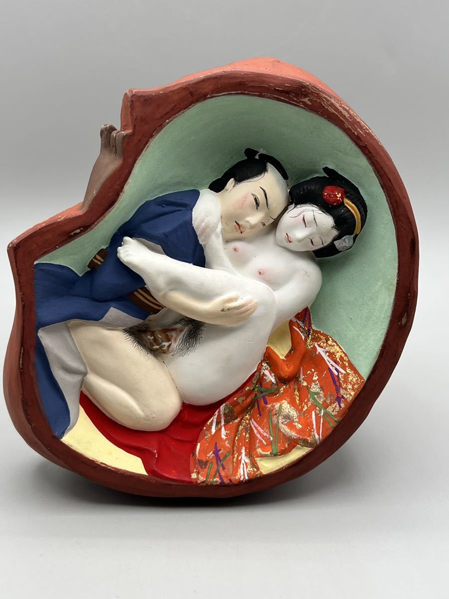 陶楽】C0302 博多人形 古美術 浮世絵 達摩 裏絵春画陶器製人形 美人 裏 陶楽】C0302 博多人形 古美術 浮世絵 達摩 裏絵春画陶器製人形 美人 裏