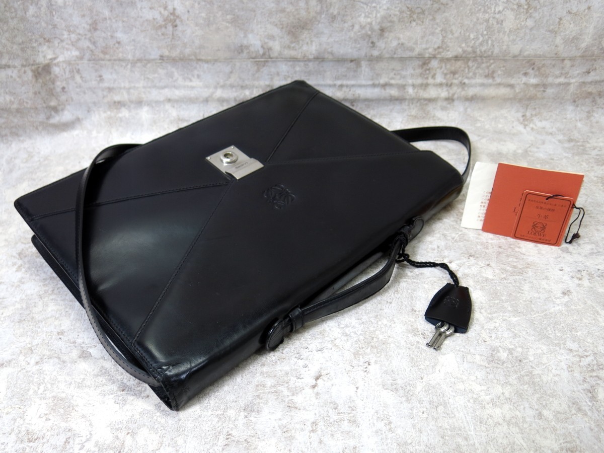 □LOEWE ロエベ□メンズ□カーフ レザー 本革□2way ブリーフケース 