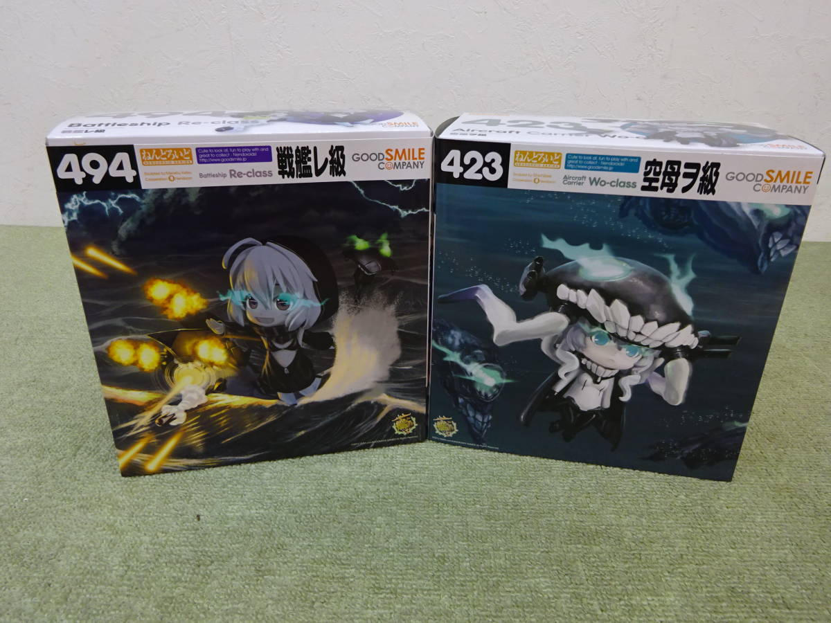 078-Y58) 未開封品 ねんどろいど 艦隊これくしょん 艦これ 423 空母ヲ級 494 戦艦レ級 フィギュア 計2点セット グッドスマイルカンパニー