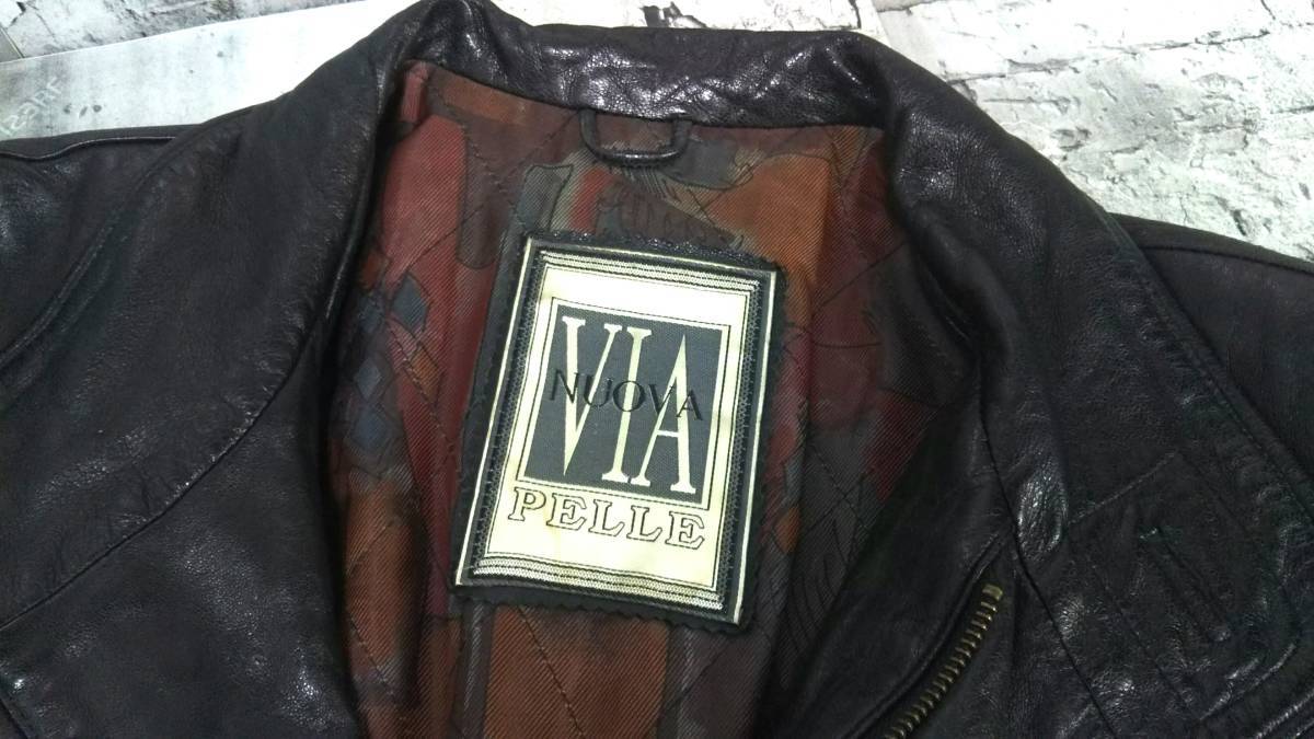 VIA NUOVA PELLE ビアヌォーバペレ レザージャケット レザーカーコート 