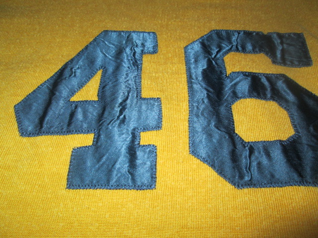 人気SALE，新品 レア WAREHOUSE ウエアハウス WARE HOUSE フットボールTシャツ 長袖Tシャツ 46 ロングTシャツ ロンT 40 L マスタード ベースボールTシャツ