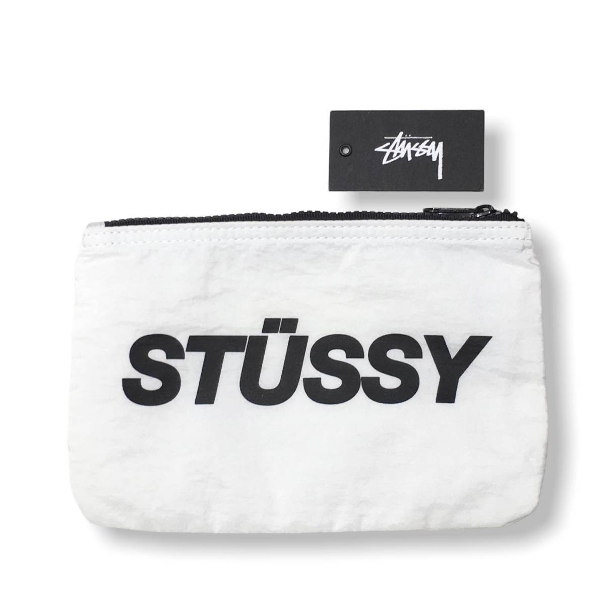 STUSSY NAYA ZIP POUCH ステューシー ナヤジップ ポーチ ホワイト タグ 