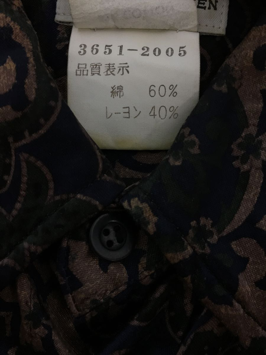 DRIES VAN NOTEN◆総柄フラワーパターンB.Dシャツ/長袖シャツ/46/レーヨン/NVY/総柄/3651-2005 DRIES VAN NOTEN 0 パデッド Dries