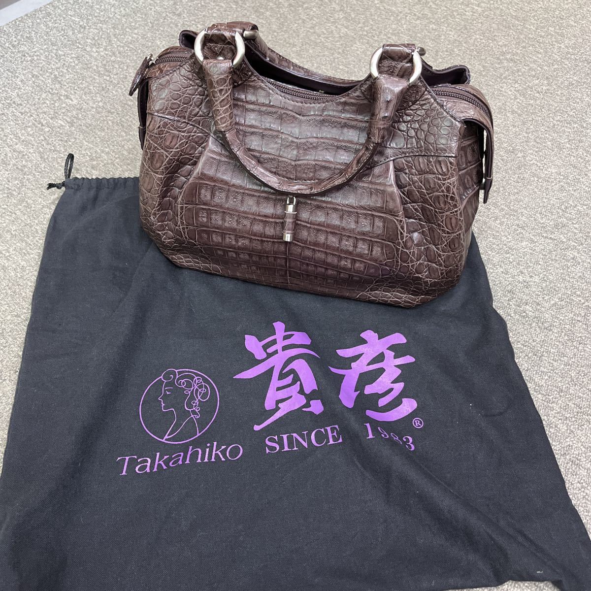 ハンドバッグ 貴彦 JRA 高品質 クロコ ワニ 皮 革 極美品 未使用 