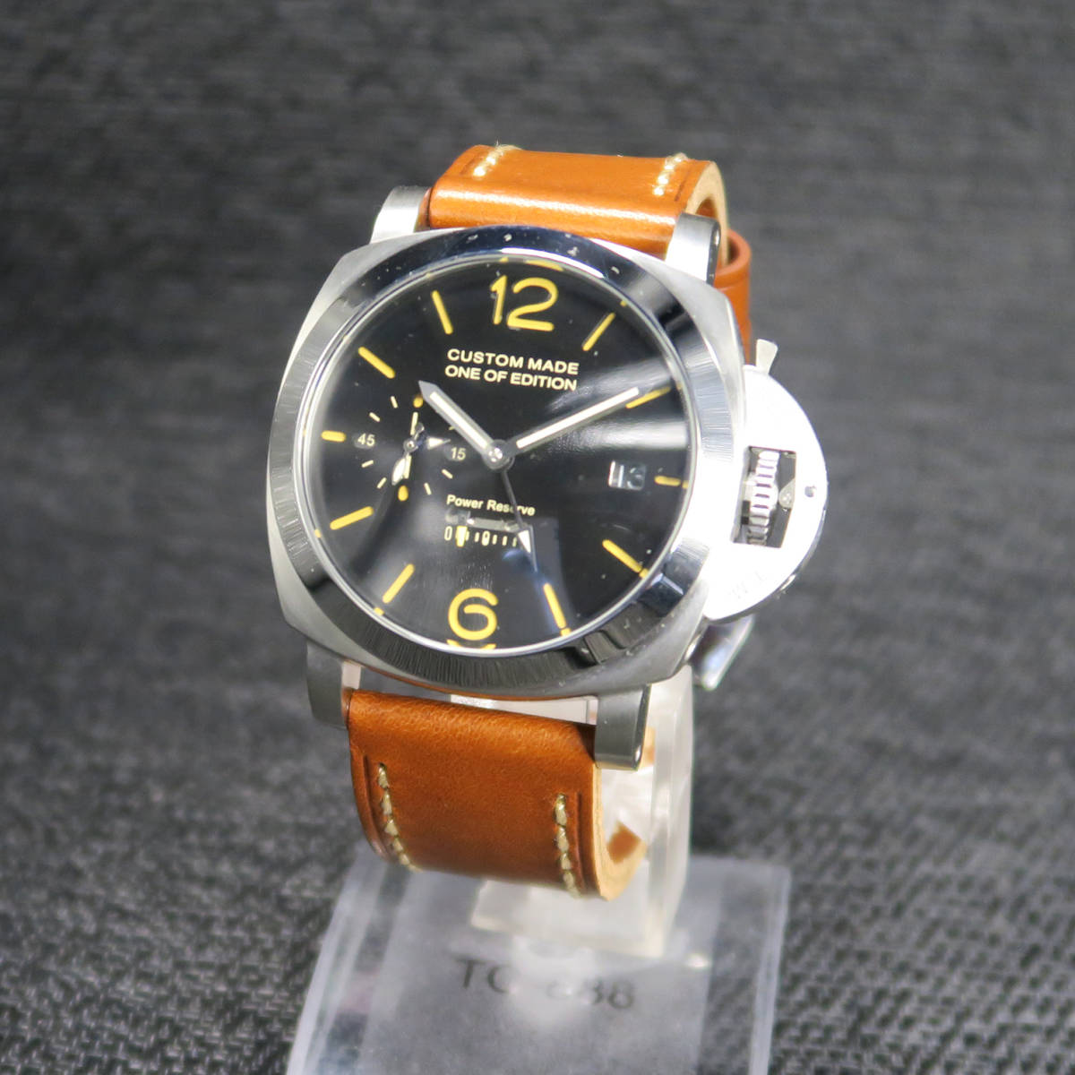 PARNIS ミリタリー 44mm 機械式 自動巻 手巻き パワーリザーブ 24時間 