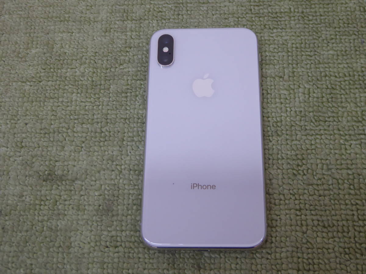 179-N55) 中古品 ソフトバンク iPhone X 256GB シルバー SIMロックなし