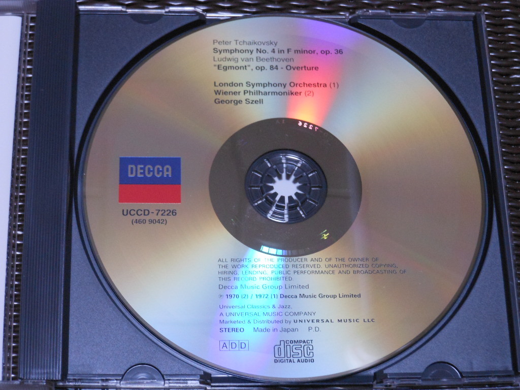 CD チャイコフスキー交響曲第４番,他 ジョージ・セル＆ロンドン交響楽団,他_3