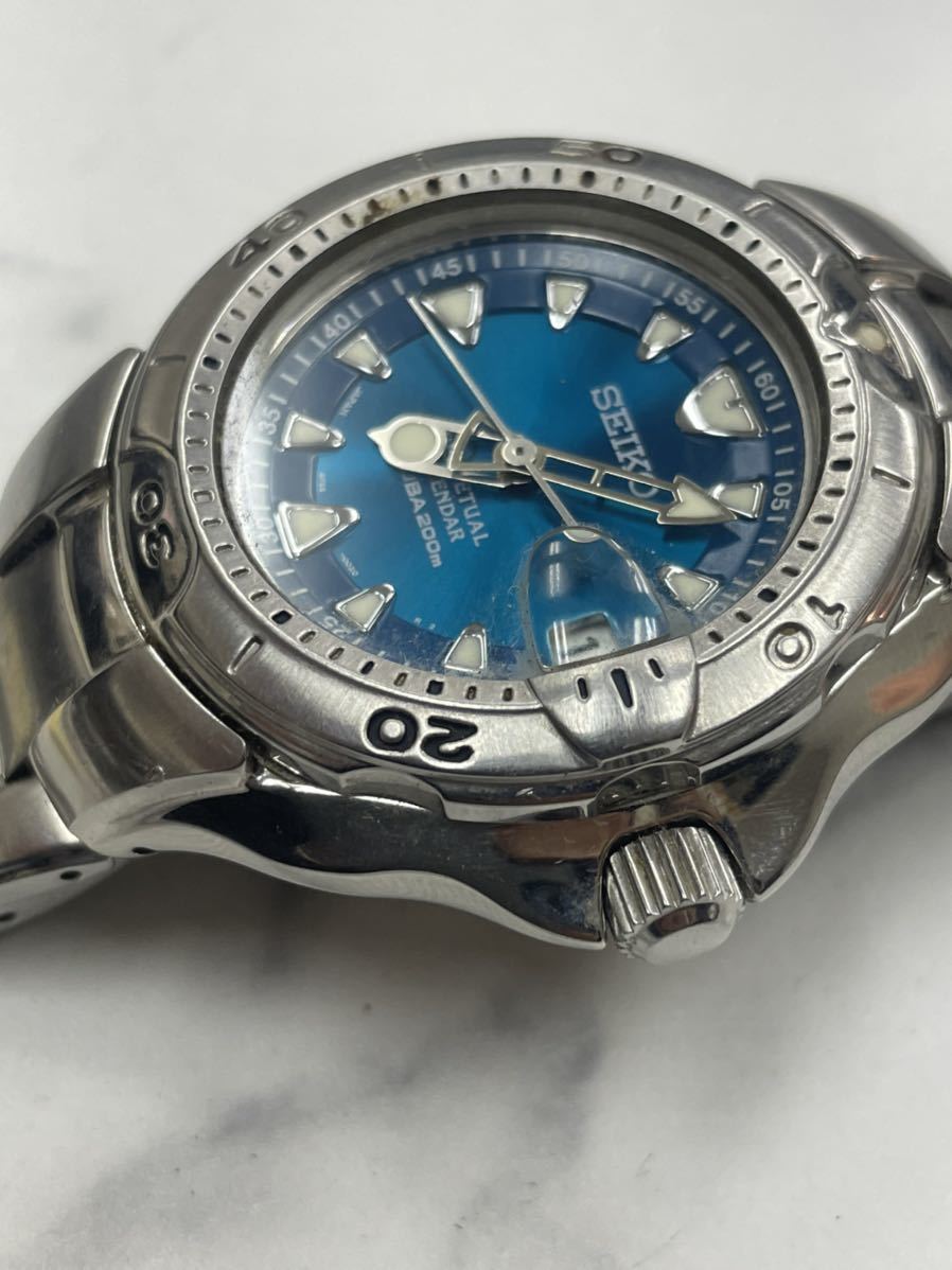 ☆ セイコー ☆ パーペチュアルカレンダー メンズ ブルー 8F56