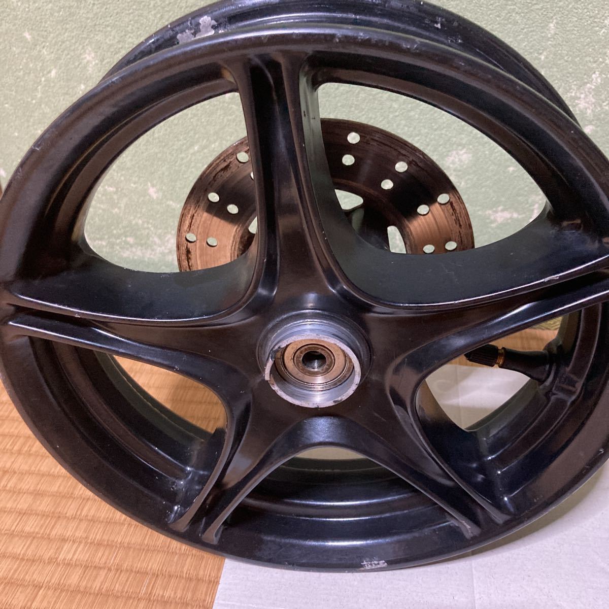 □SA16J ジョグZRエボリューション 純正前後ホイール 黒 中古品 