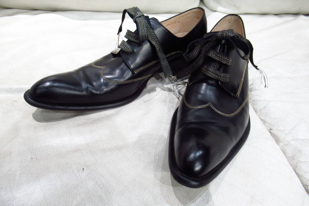 驚きの破格値 06aw yohji yamamoto pour homme HIROMU TAKAHARA 金糸ステッチデザイン レースアップシューズ HB-E06-721(その他)｜売買されたオークション情報、yahooの商品情報をアーカイブ公開 - オークファン 男性用