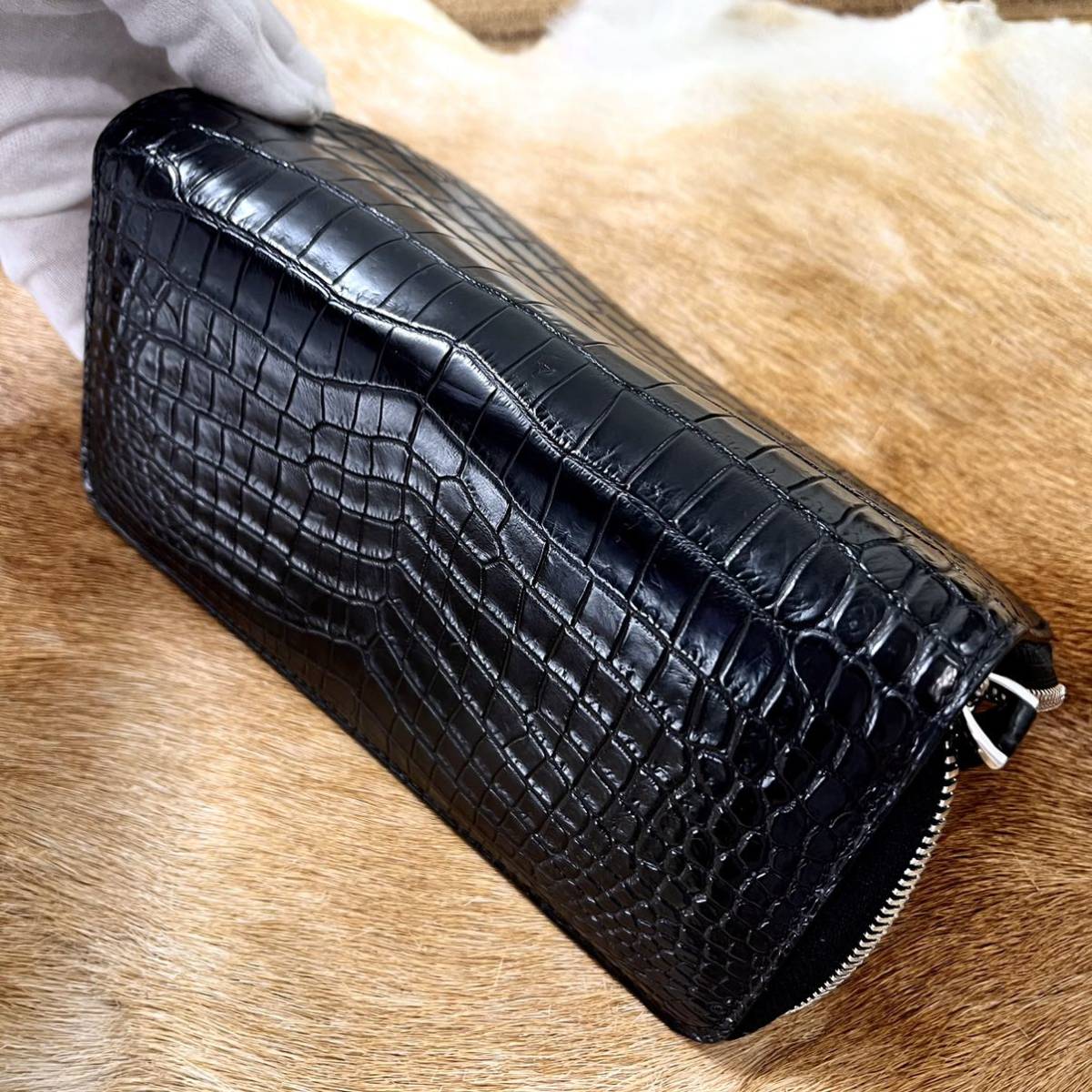 新品 最高峰 ポロサス マット クロコダイル センターセレクト 一枚革