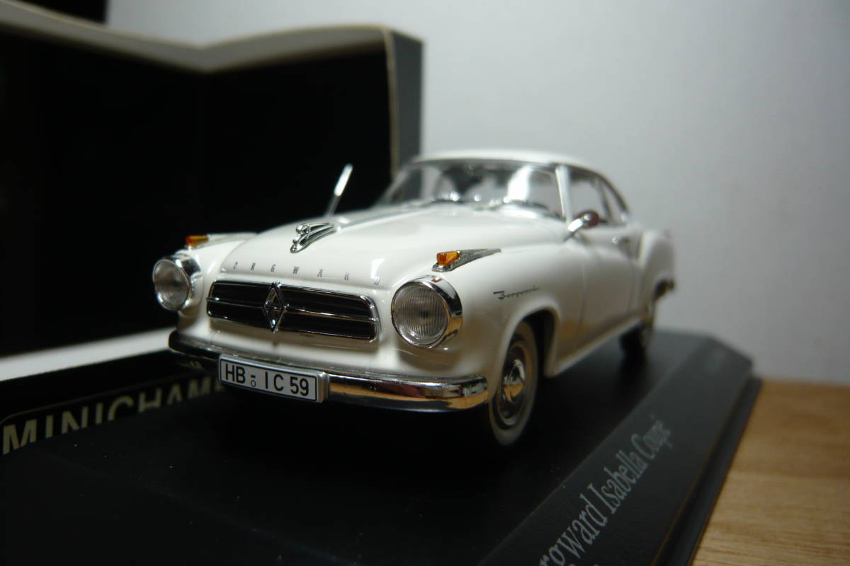 '59 ボルクヴァルト イザベラ クーペ／ミニチャンプス1/43／ホワイト (ドーヴァー・ヴァイス)
