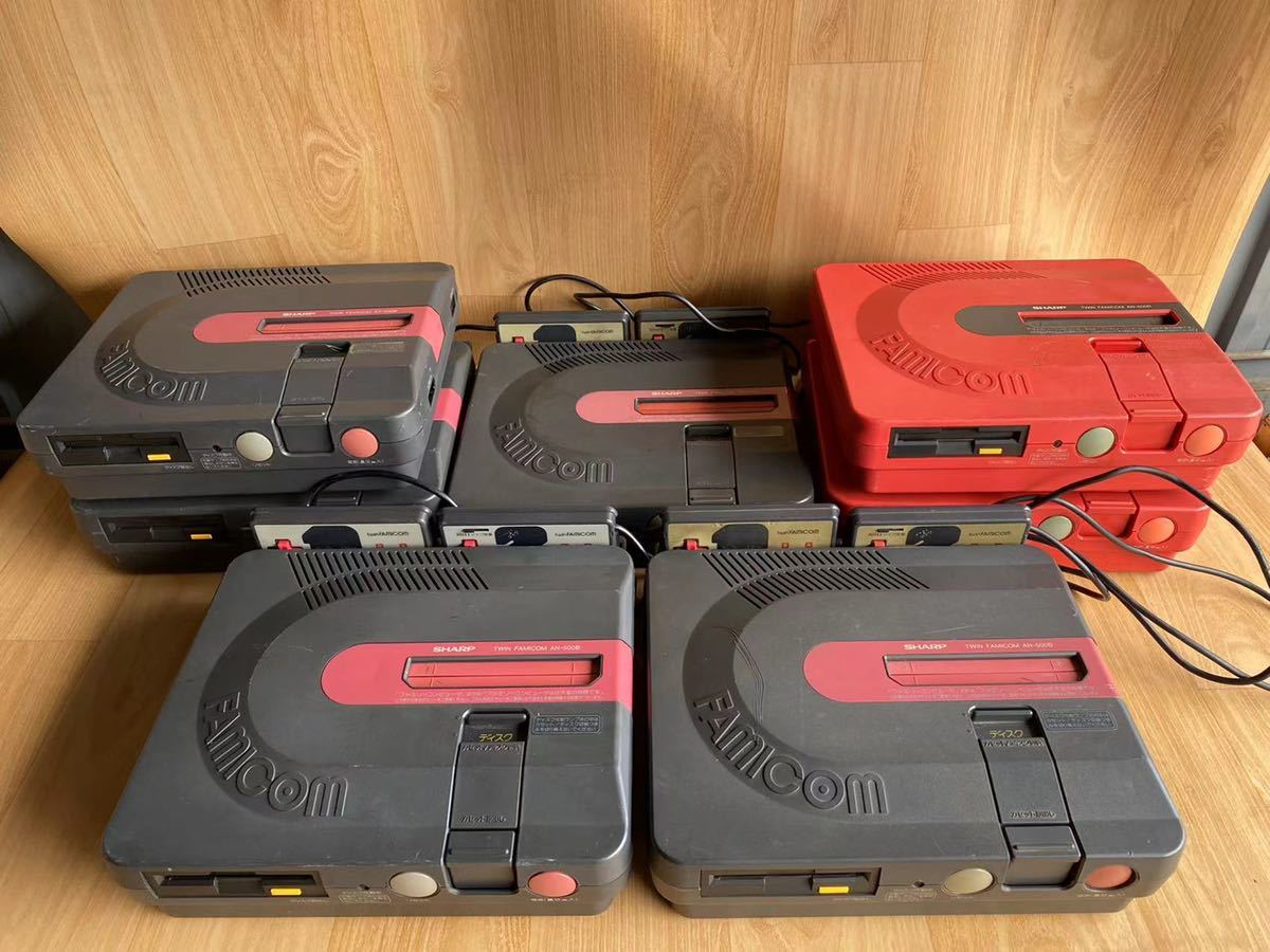 中古】本体）【ジャンク】レトロ本体7台セット ツインファミコン黒 SFC