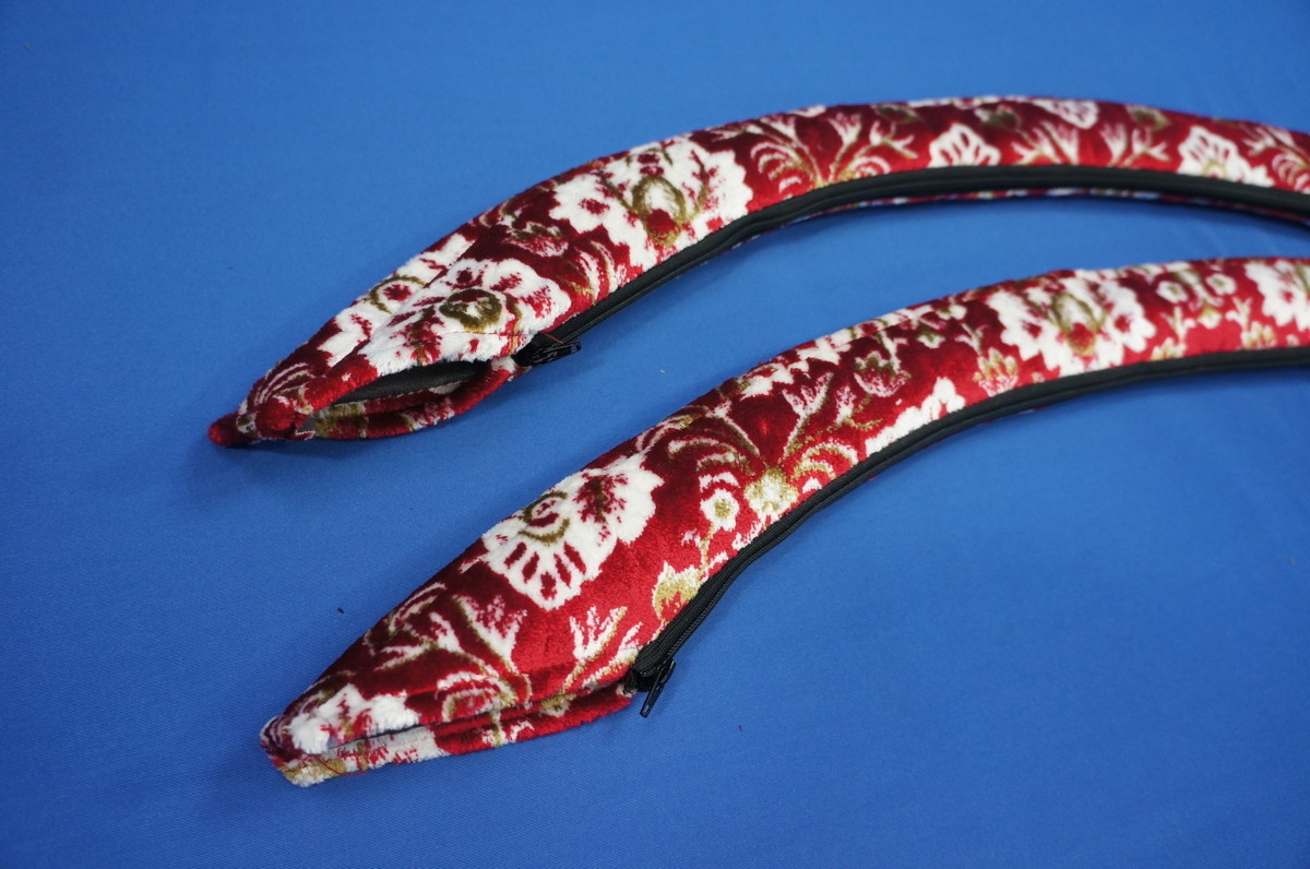 トラック用品 内装 金華山 新格子 ドアハンドルカバー レッド いすゞ