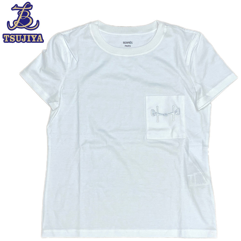 お得，定番 HERMES エルメス レディース マイクロポケット Tシャツ 白 サイズ38 品 辻屋質店A1623(半袖Ｔシャツ)｜売買されたオークション情報、yahooの商品情報をアーカイブ公開 - オークファン 女性用