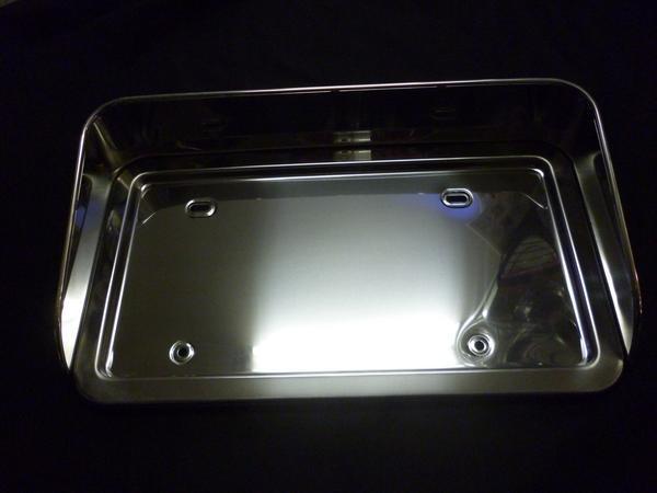 バイザー付ナンバープレート枠大型用（ステンレス） ナンバー枠
