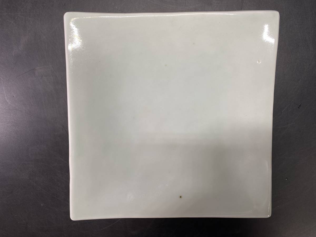 9＃M/X2780 木野皿山 上田恒次作 角台皿 共箱 茶道具 師：