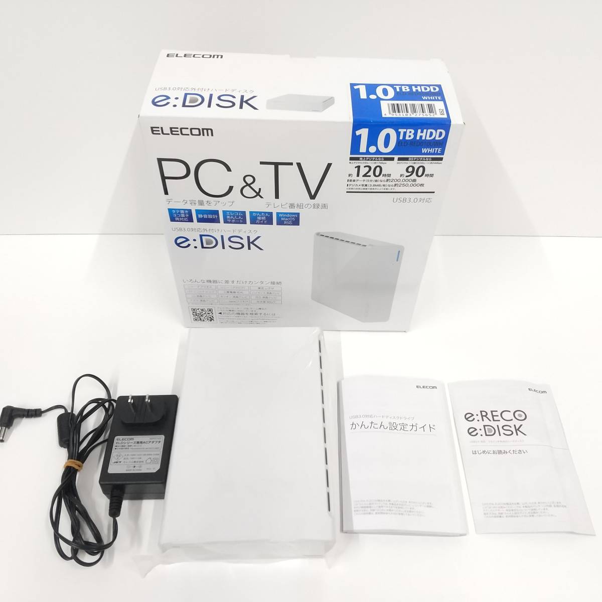 外付けハードディスク・ドライブ ELECOM e:DISK 2TB USB3.0 エレコムUSB3.0対応外付けハードディスク e:DISK 2TB ブラック ELD