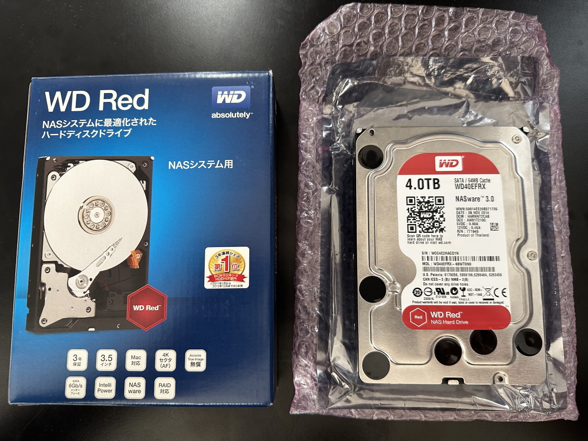 中古】Western Digital Red WD40EFRX 4TB NASハードディスクドライブ
