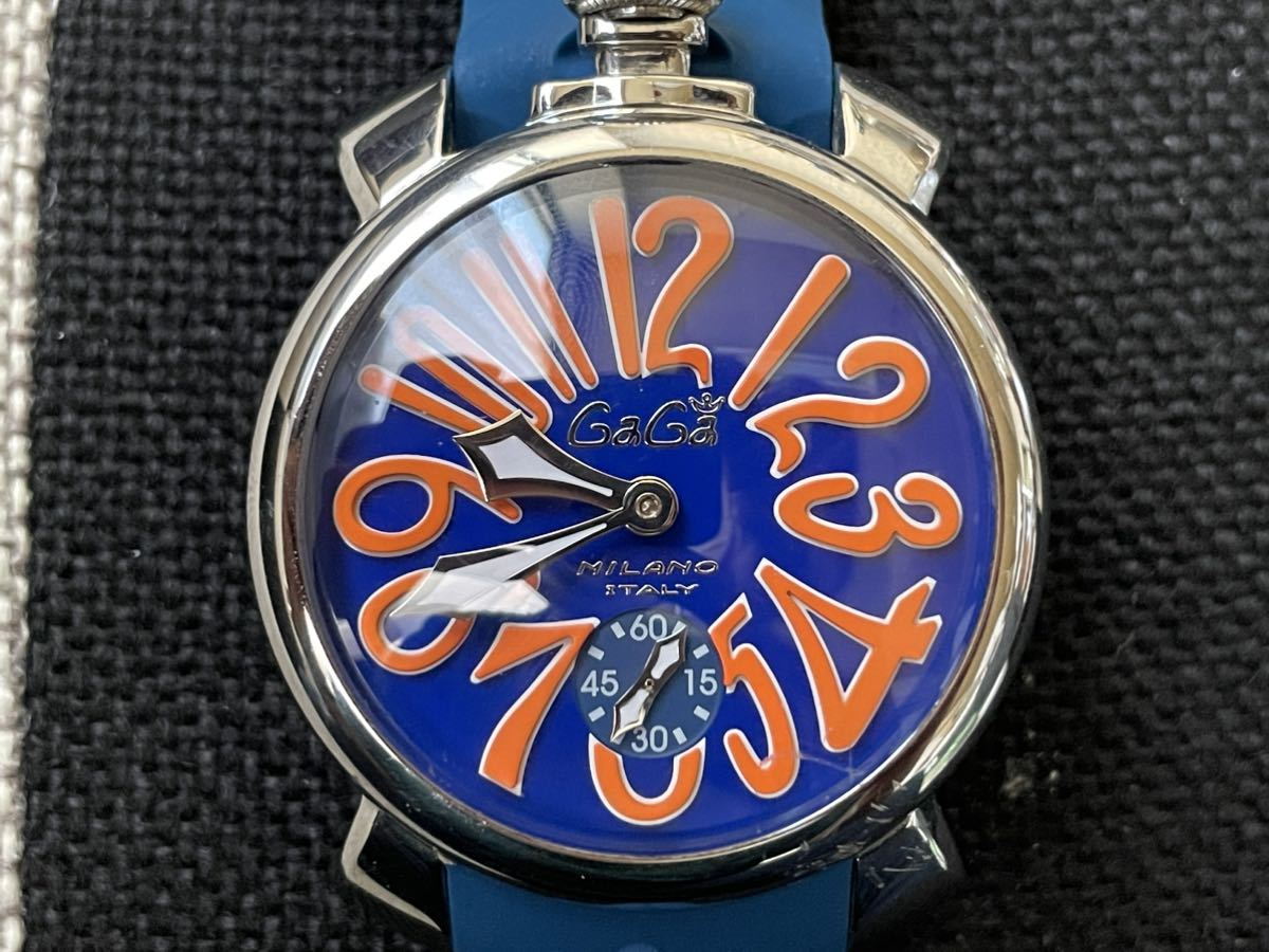 ガガミラノ GaGa MILANO マヌアーレ48MM 手巻き ブルー ガガミラノ