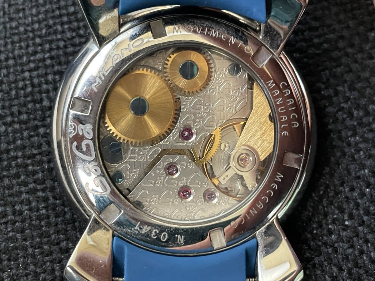 ガガミラノ GaGa MILANO マヌアーレ48MM 手巻き ブルー ガガミラノ