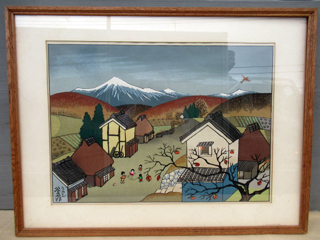 谷内六郎「なわとび」木版画 絵画買取・販売の小竹美術