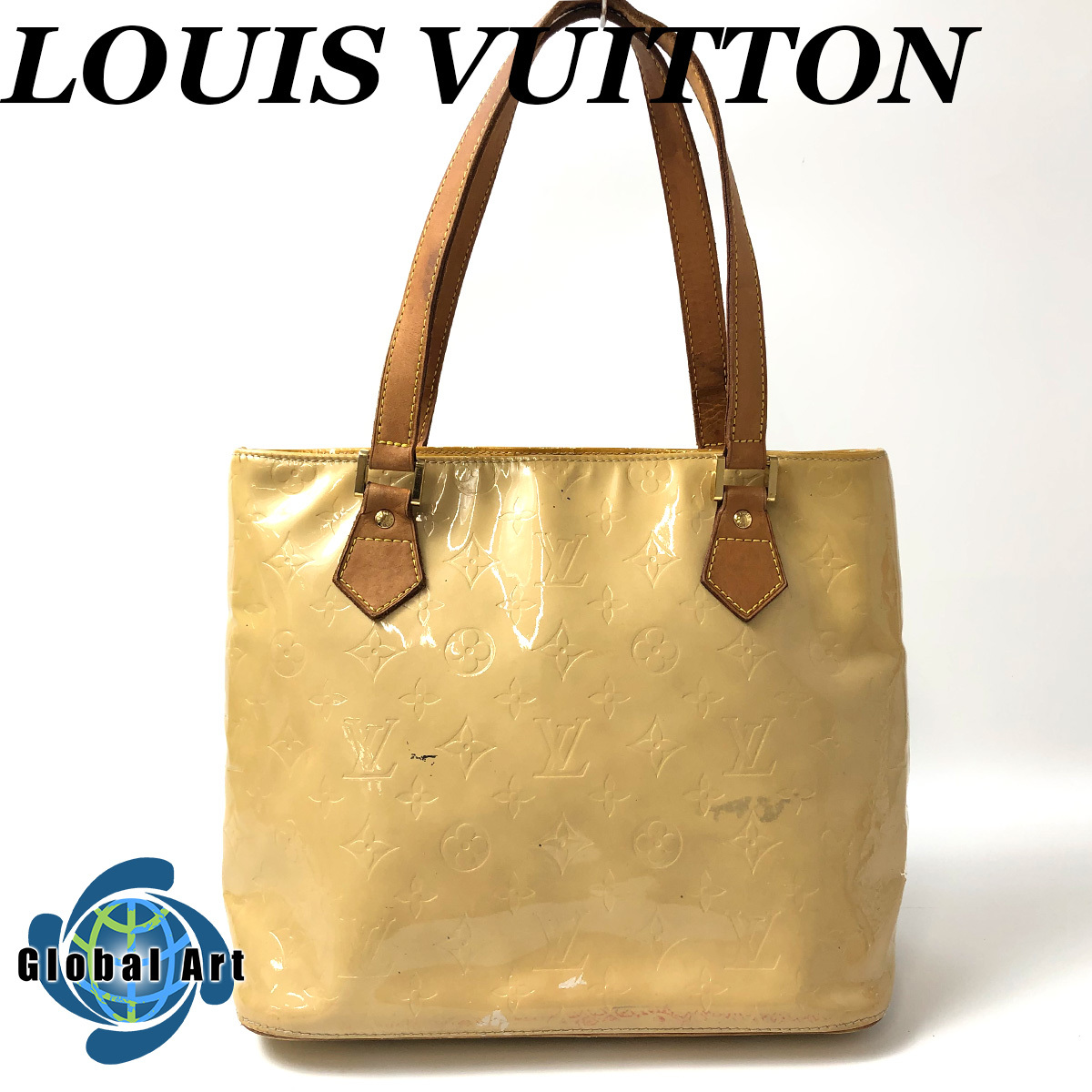 お買い得，品質保証 9B278/Louis Vuitton ルイヴィトン/ヴェルニ ヒューストン/トートバッグ/ハンドバッグ/肩がけ/ゴールド金具/パテントレザー/イエロー(ハンドバッグ)｜売買されたオークション情報、yahooの商品情 かばん、バッグ