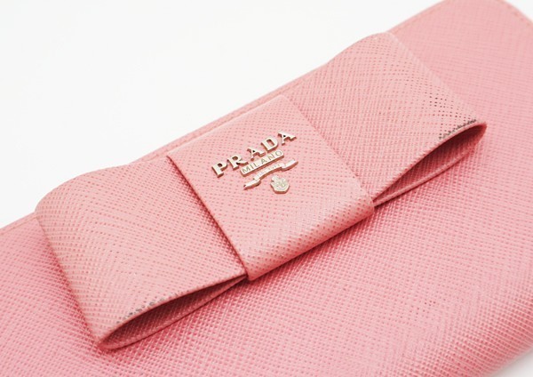 リボン プラダ PRADA 長財布 サフィアーノ ラウンドファスナー ◇PRADA