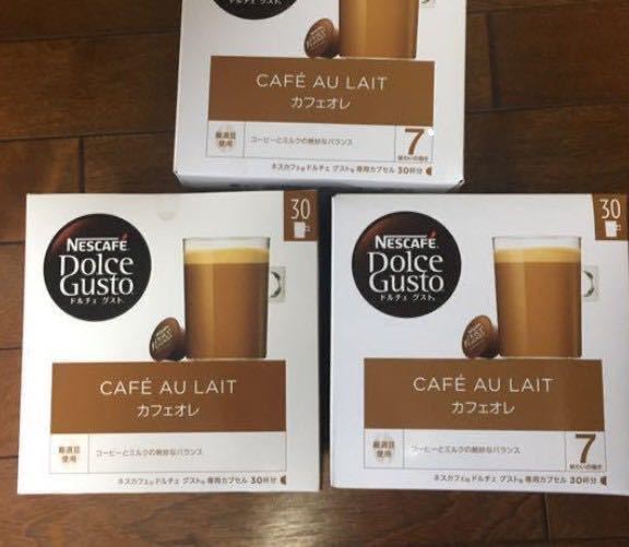 本物保証，セール ネスカフェドルチェグスト専用カプセル カフェオレ 30杯分X3箱マグカップサイズ(インスタント)｜売買されたオークション情報、yahooの商品情報をアーカイブ公開 - オークファン インスタント