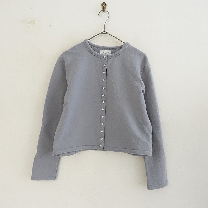 アニエスベー agnes b. *カーディガンプレッション*T1ブルーグレーコットン裏起毛スウェットアニエスb.0922(33-2209-318)【92I22】