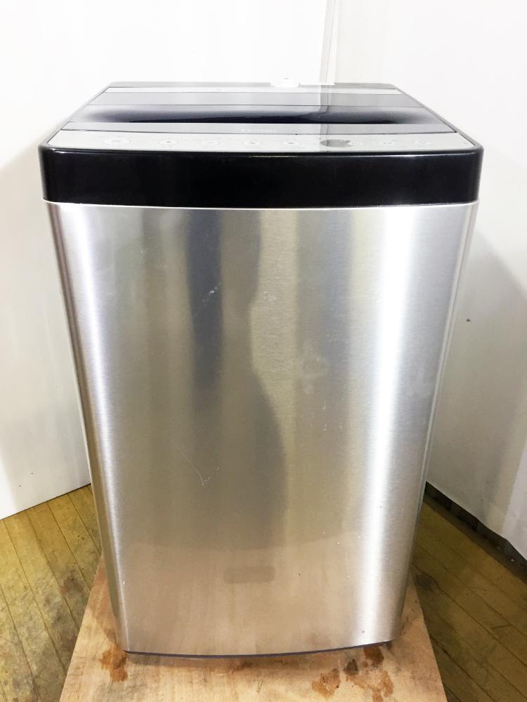 送料無料★2019年製★超美品 中古★Haier☆5.5kg☆「URBAN CAFE SERIES」☆全自動洗濯機☆ステンレスブラック【JW-XP2C55E】AUQW Haier CAFE ハイアール JW-XP2C55F-XK [ステンレスブラック 引取相談可