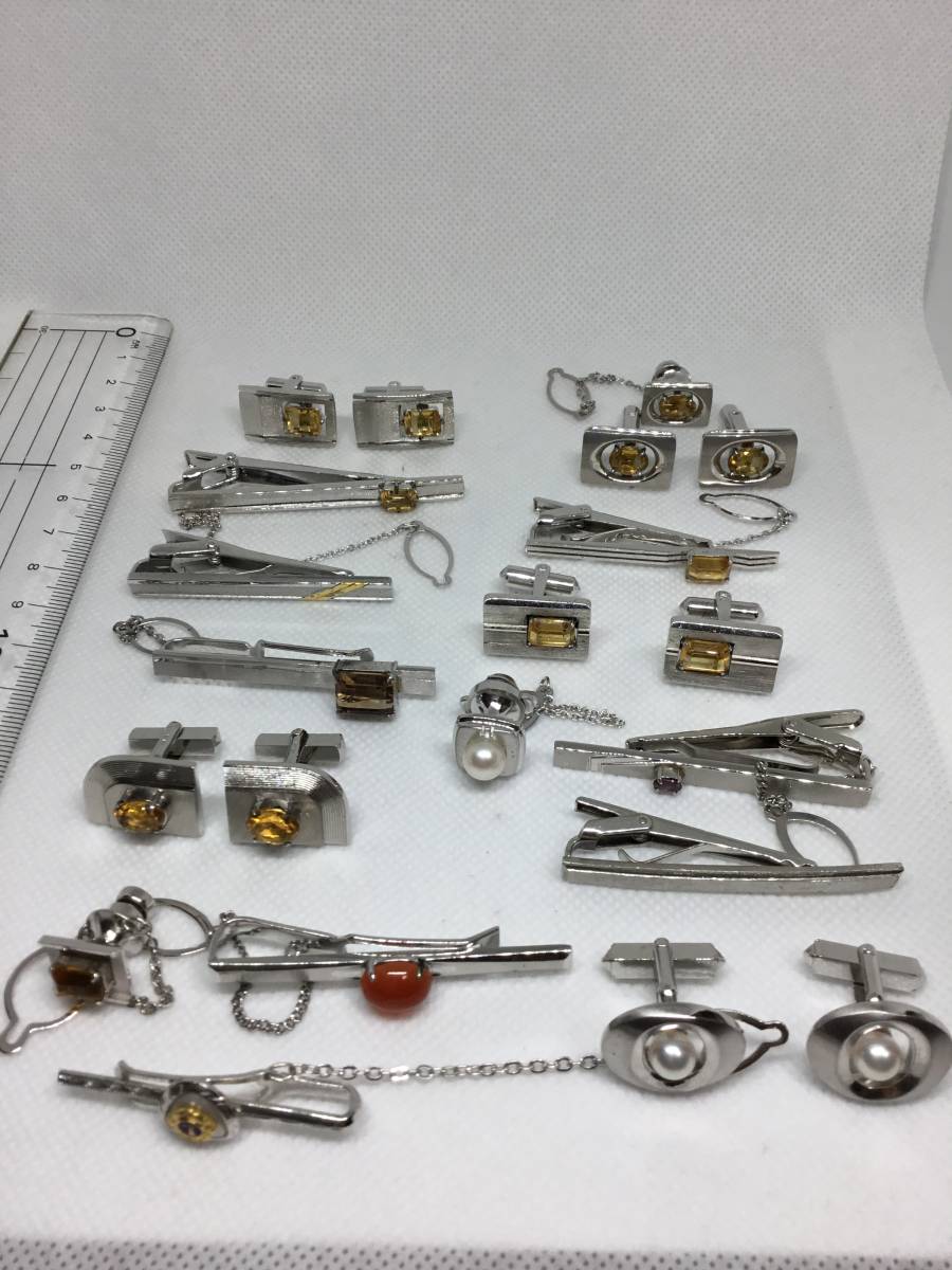  ネクタイピン カフスセット SILVER等刻印あり 全銀製品 約125g その2(シルバー)｜売買されたオークション情報、yahooの商品情報をアーカイブ公開 - オークファン シルバー