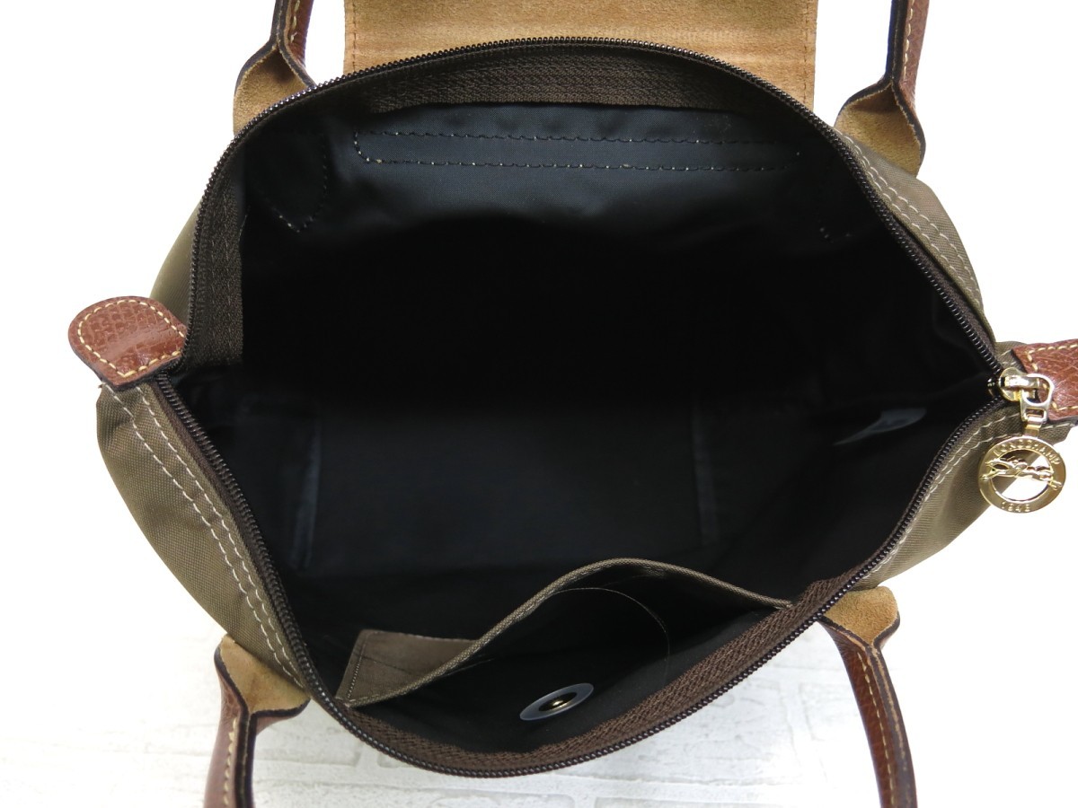 Longchamp ロンシャン◇ナイロン カーフ レザー 本革◇ミニトート 