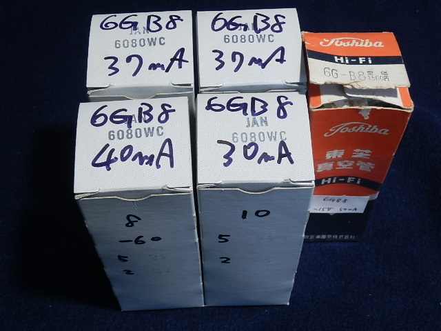 出力管 6GーB8 東芝製 5本 中古品 6G-B8 東芝製 Hi-
