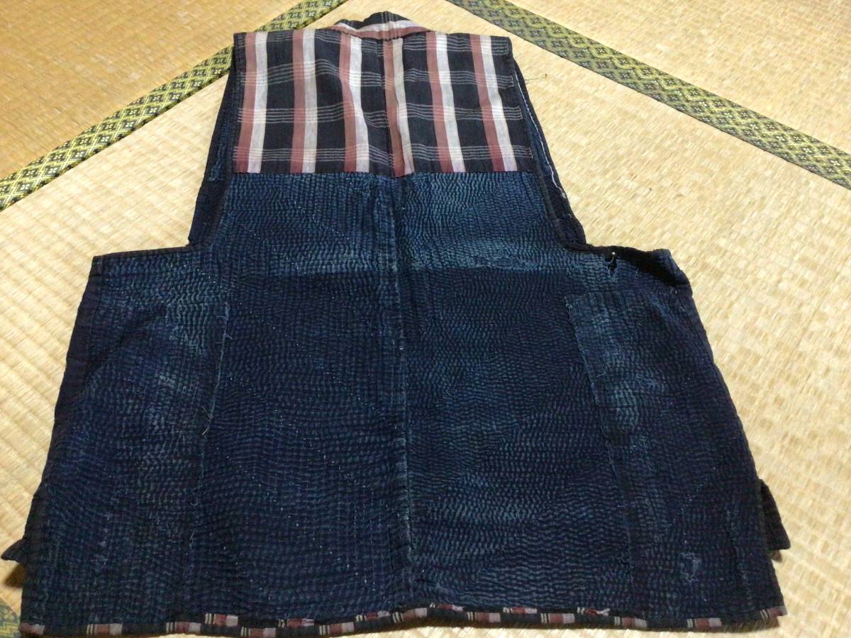 はなだの古布：：荘内刺子袖なし 模様刺し(リメイク素材)｜売買され